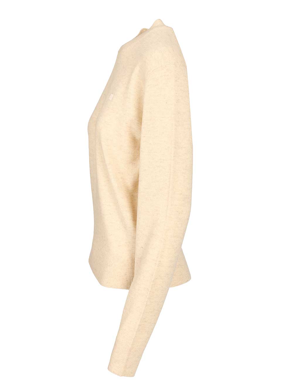 Acne Studios Crew Neck Sweater Knitwear - Beige | 901ef4a966b2dd143f3bd3199870ed7194f5b5ed