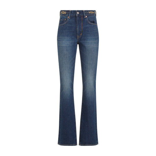 Blue Straight Cotton Jeans