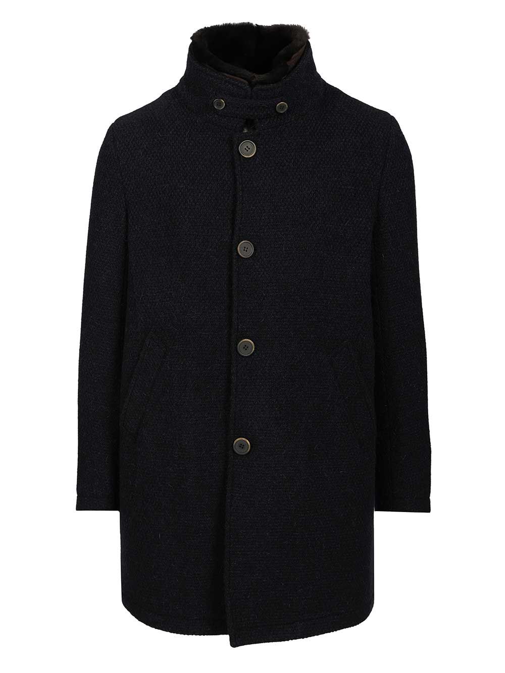 Al Duca D'Aosta Coat With Faux Fur Coats - Blu | c6d914562ae4b9eb4c0e904933522bed3529a469