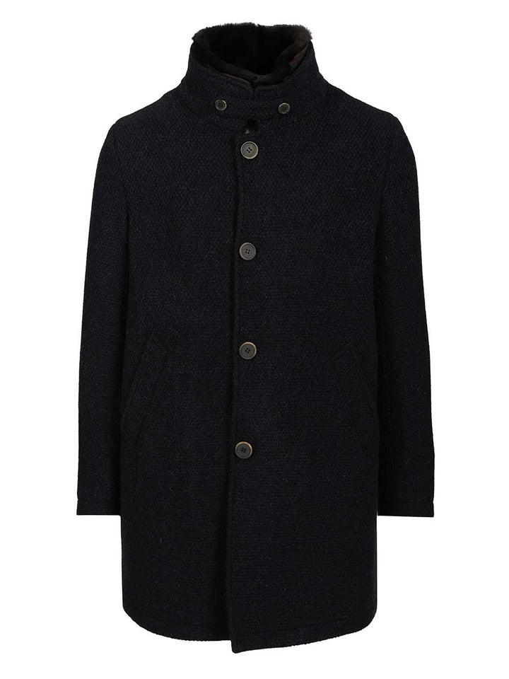 Al Duca D'Aosta Coat With Faux Fur Coats - Blu | c6d914562ae4b9eb4c0e904933522bed3529a469