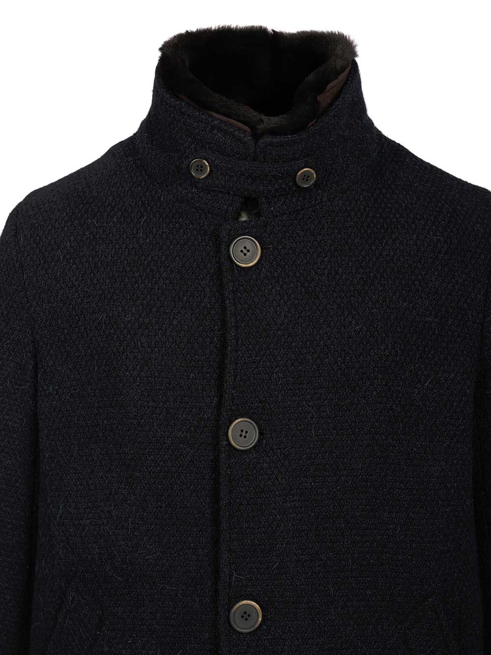 Al Duca D'Aosta Coat With Faux Fur Coats - Blu | 5cb09858a9a499884010b761d6726a1beb6dd23d