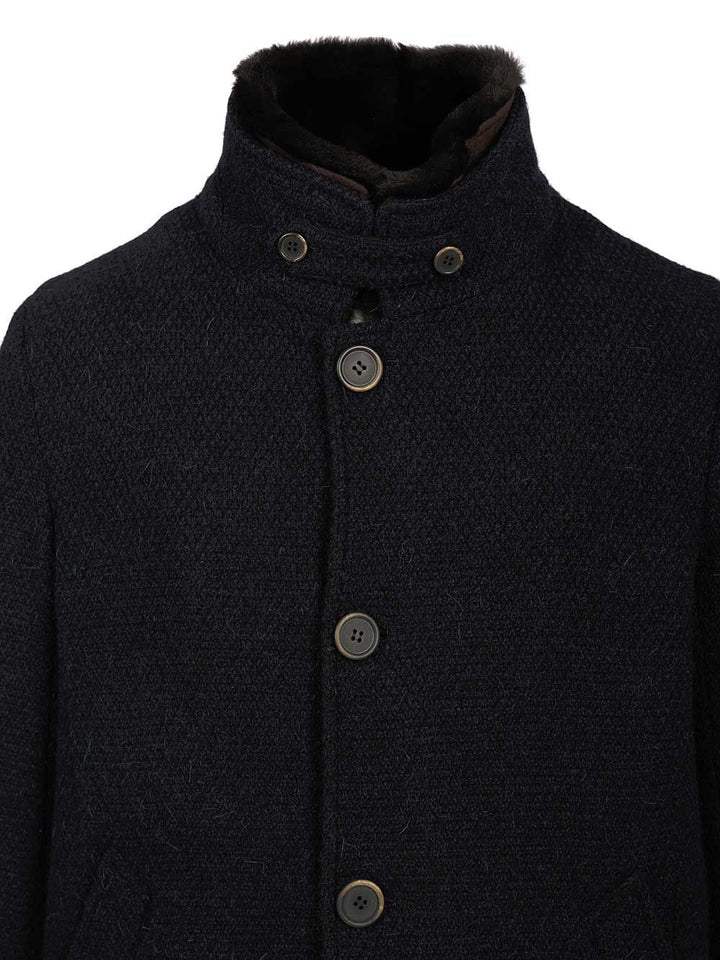 Al Duca D'Aosta Coat With Faux Fur Coats - Blu | 5cb09858a9a499884010b761d6726a1beb6dd23d