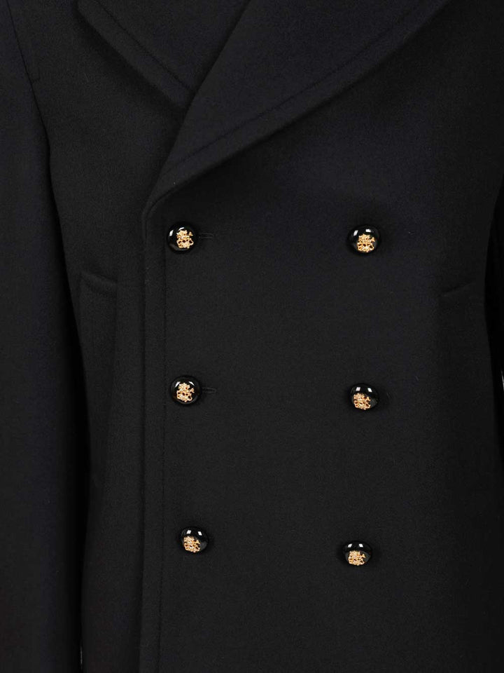 Valentino Garavani Wool Pea Coat Coats - Blu | d6c517ee02912deebd325fabb9261845f0f40623