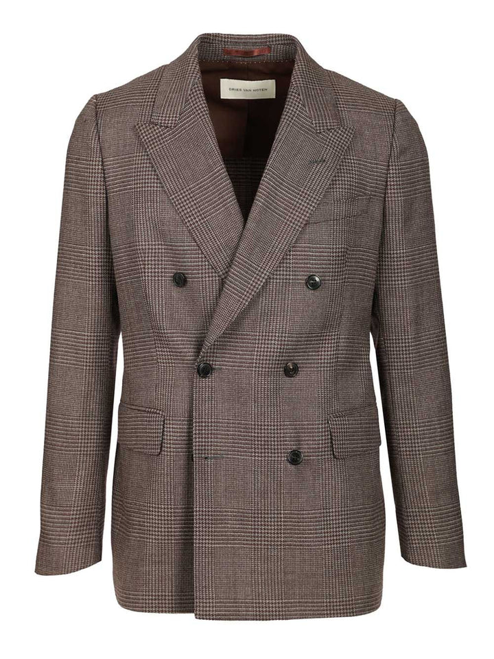 Dries Van Noten Regular Fit Double Breasted Blazer Coats - Marrone | 99f27ff264e3873139c0a636d29de0b4206ea27e