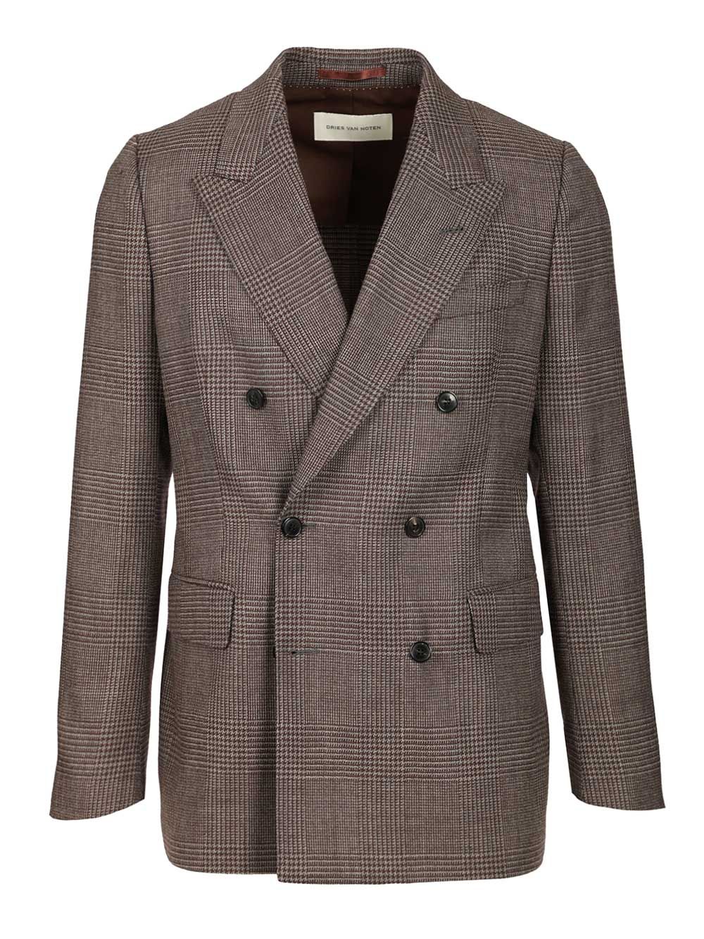 Dries Van Noten Regular Fit Double Breasted Blazer Coats - Marrone | 99f27ff264e3873139c0a636d29de0b4206ea27e