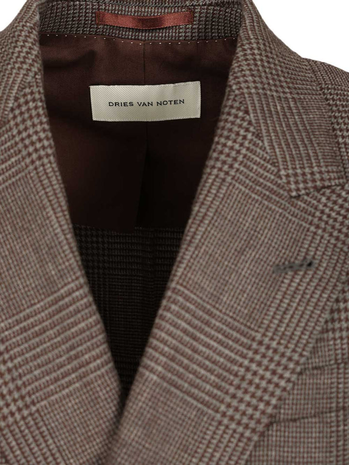 Dries Van Noten Regular Fit Double Breasted Blazer Coats - Marrone | 2e36b5f68ffa91f0a1b560afb66802316e452ebb