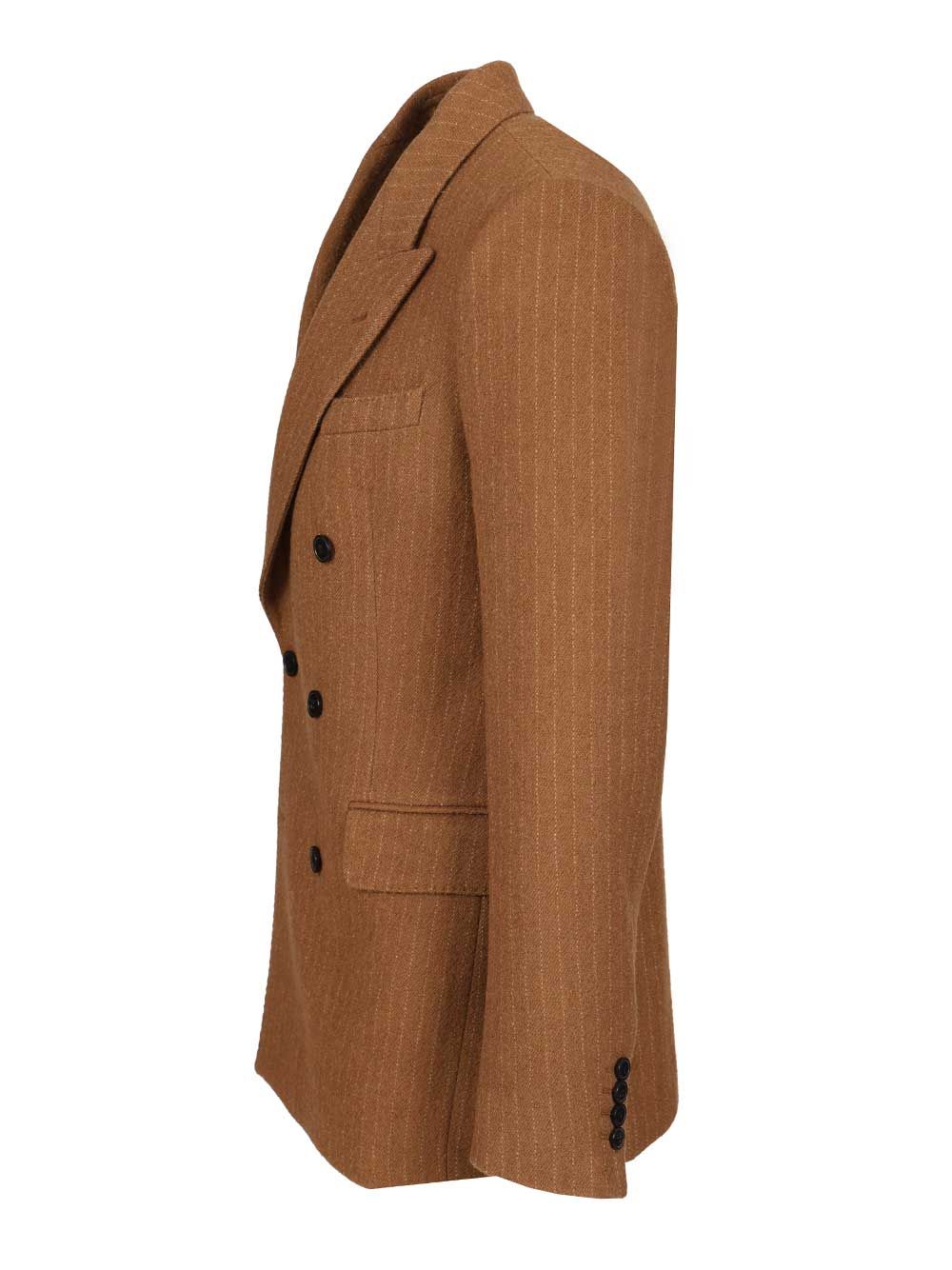 Dries Van Noten Regular Fit Double Breasted Blazer Coats - Marrone | 33be1f2e3203057bcbc5b95e2811b381190f001d