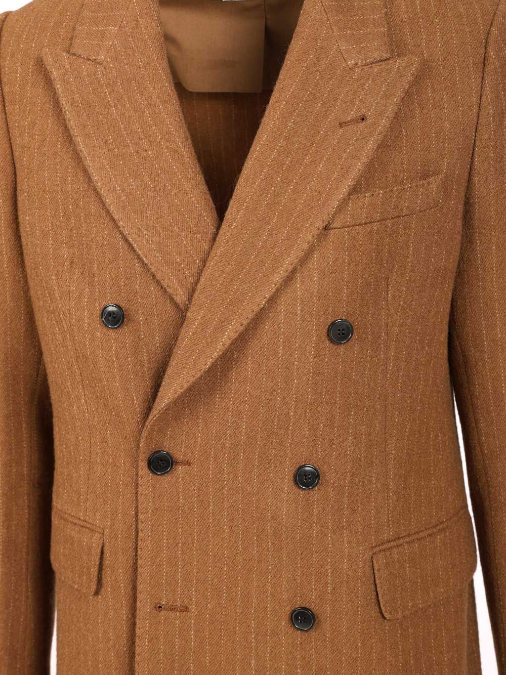 Dries Van Noten Regular Fit Double Breasted Blazer Coats - Marrone | 06b00acaa21c381894b28868eaeb982d2abe9571