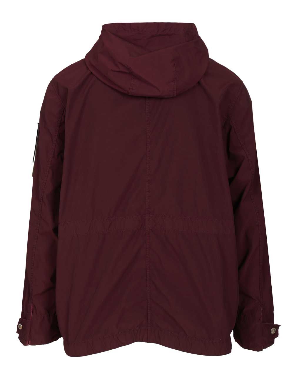 Stone Island Hooded Jacket Coats - Bordeaux | 1614bf33fd7a3a722f47be056340fe23c4670c7c