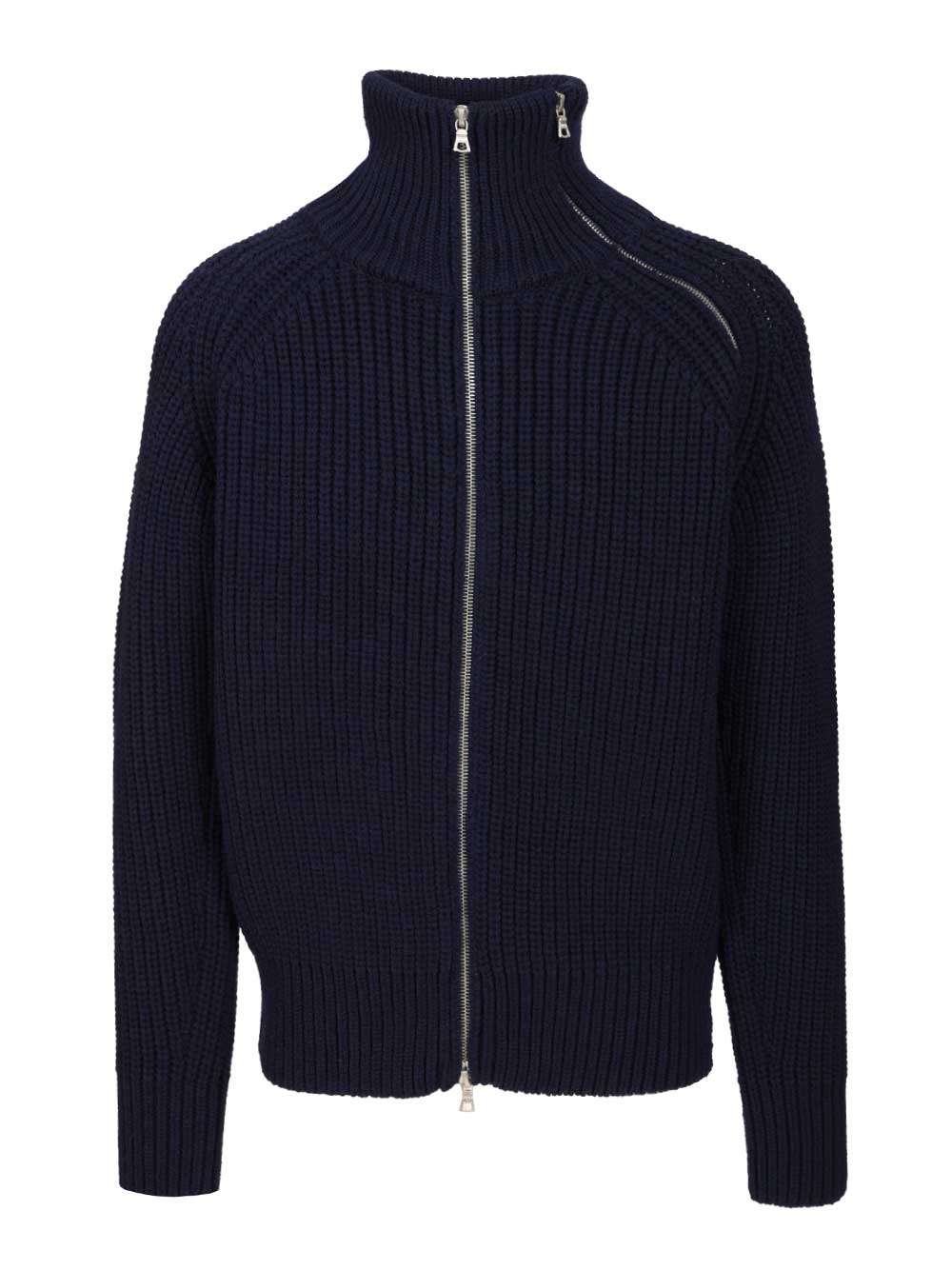 Dries Van Noten Zip Cardigan Knitwear - Blu | 36edbff91339c3448f4114965cc51ba4dafc7e10