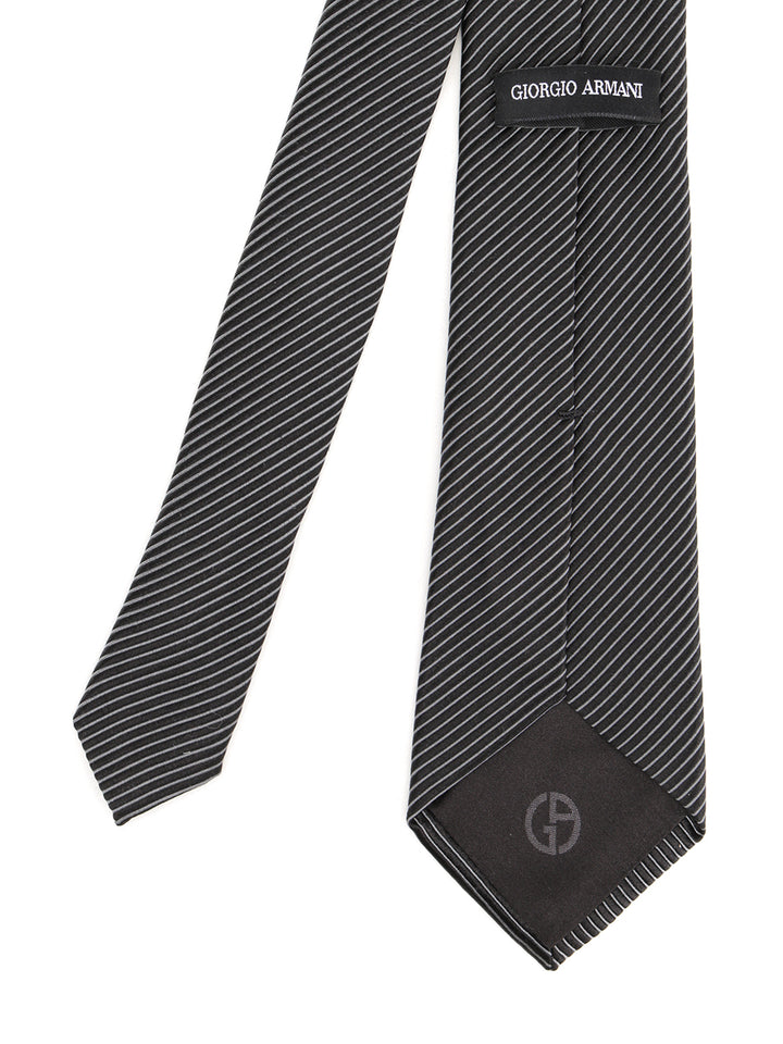 Giorgio Armani Silk And Cotton Tie Ties And Bow Ties - Nero | 3fcb8c51f09576f9f150ae35c463bac211aaa91a