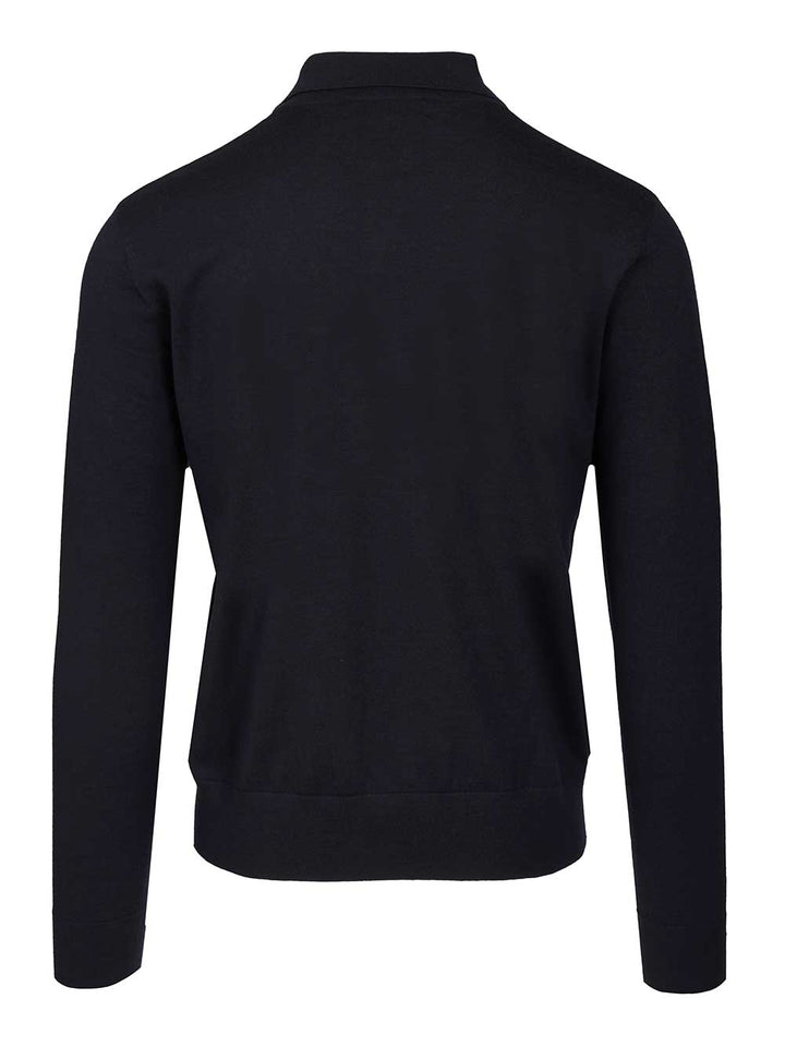 Dries Van Noten Long-Sleeved Polo shirt - Blu | 0d08977182b82f93c825009b69dcbce960ef1ddc