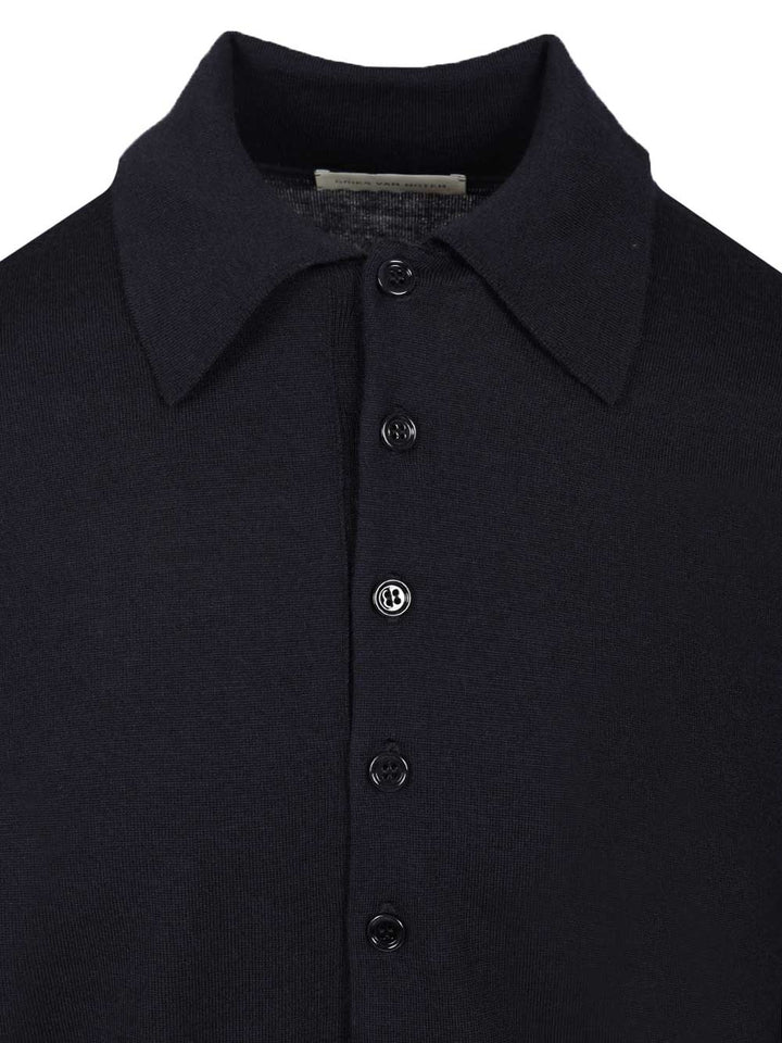 Dries Van Noten Long-Sleeved Polo shirt - Blu | 0e5d4fc5b990c7f6e00f101103a2c8dd2d538a53