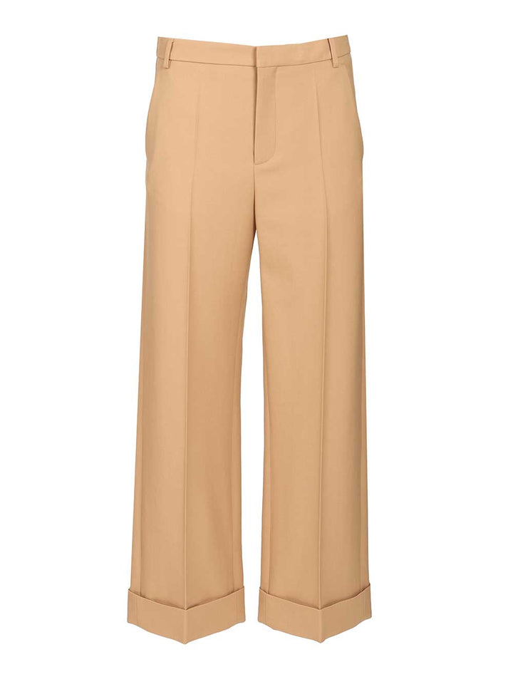 Valentino Garavani Valentino Wool Trousers - Beige | a7126cec8c963c2b6f8d8836616cdfe674353262