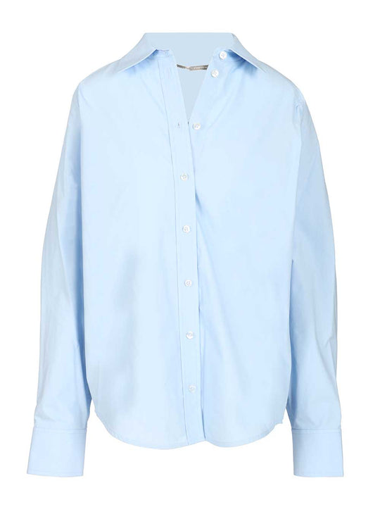 Shirt With Removable Logo Tag Top Blu
