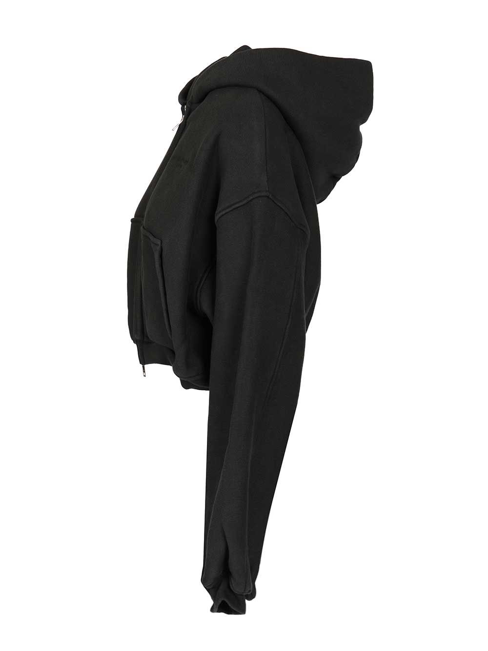 Alexander Wang Oversized Cropped Hoodie Giacche - Nero | 1e73daf9a399245bc7870a3c9f0d85e34b486951