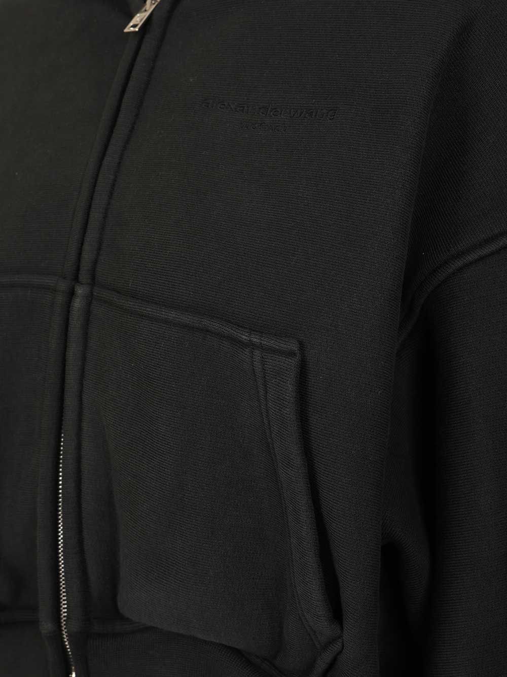 Alexander Wang Oversized Cropped Hoodie Giacche - Nero | b60a64eb20edaf783bd6f4b651f94af534f6fcbb