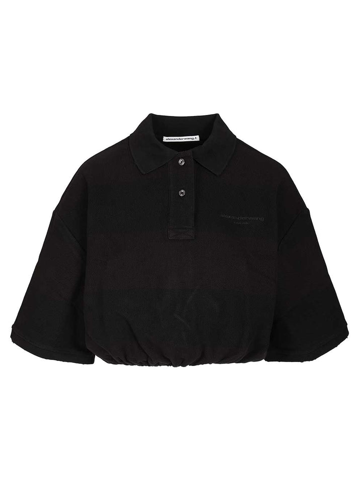 Alexander Wang Deconstructed Polo Shirt Shirts - Nero | d09a949b18afd89b288b1913a52c90f0560761b5