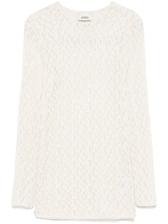 Top A Maniche Lunghe Gaelle In Pizzo Stretch