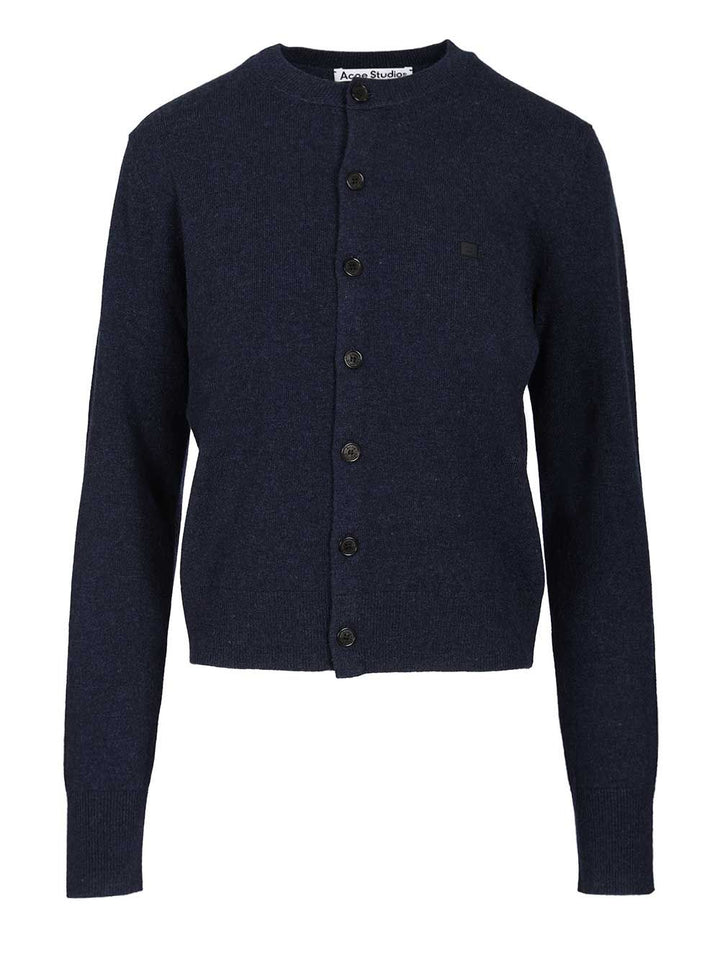Acne Studios Crew Neck Wool Cardigan Knitwear - Nero | d03a27fff1943ad77dedc4ceea42e807cf1060e9