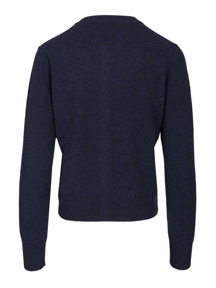 Acne Studios Crew Neck Wool Cardigan Knitwear - Nero | 3b871f9614db4b22bf22837dcb04635c9b7f77bb