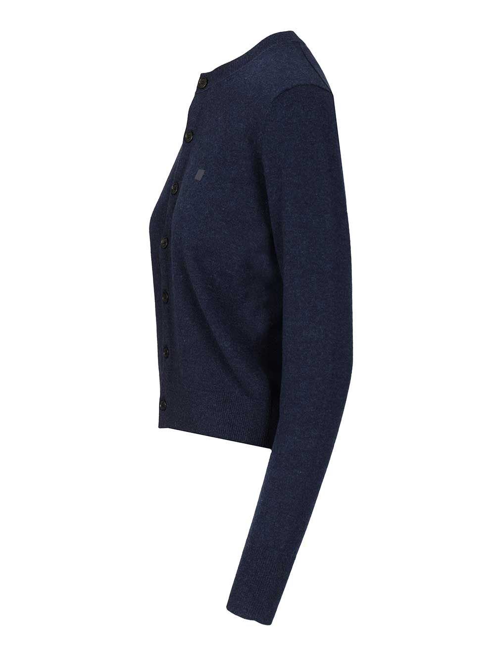 Acne Studios Crew Neck Wool Cardigan Knitwear - Nero | 1bea59ebcb2956a9052a0ea46c7feb6e63d446f5