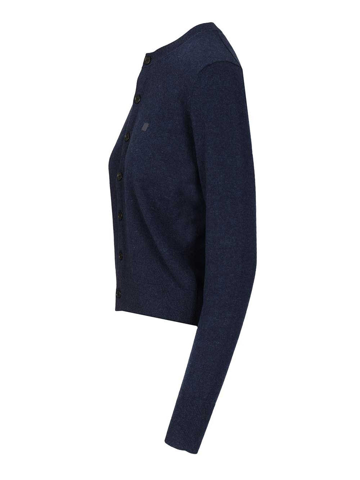 Acne Studios Crew Neck Wool Cardigan Knitwear - Nero | 1bea59ebcb2956a9052a0ea46c7feb6e63d446f5