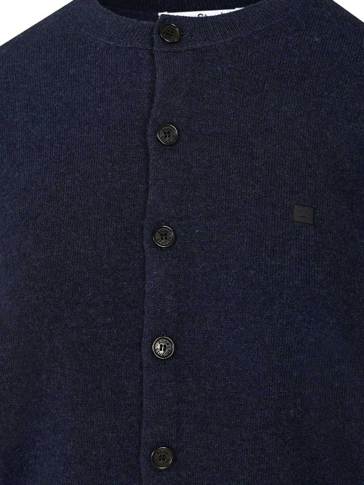 Acne Studios Crew Neck Wool Cardigan Knitwear - Nero | ae9effe42622487de06bfea80b72753b36db8ab6