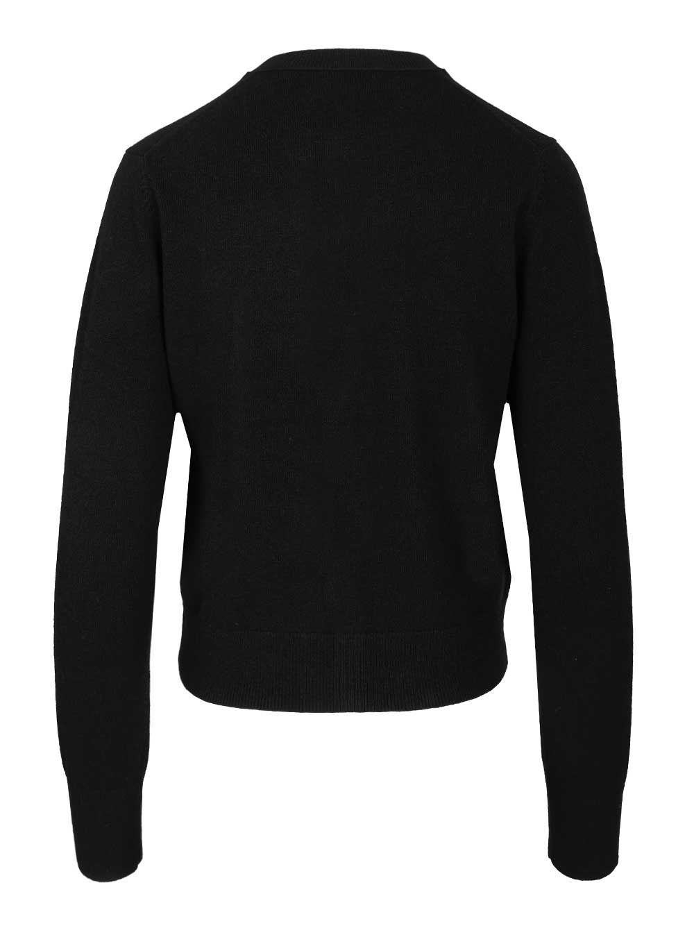 Acne Studios Crew Neck Wool Cardigan Knitwear - Nero | 1f361d2e91db3080c022572b6e2df06f5a878626