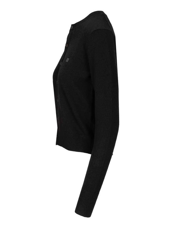 Acne Studios Crew Neck Wool Cardigan Knitwear - Nero | 3f9ed8932196b15e8bd9918dbe7a0a910086e918