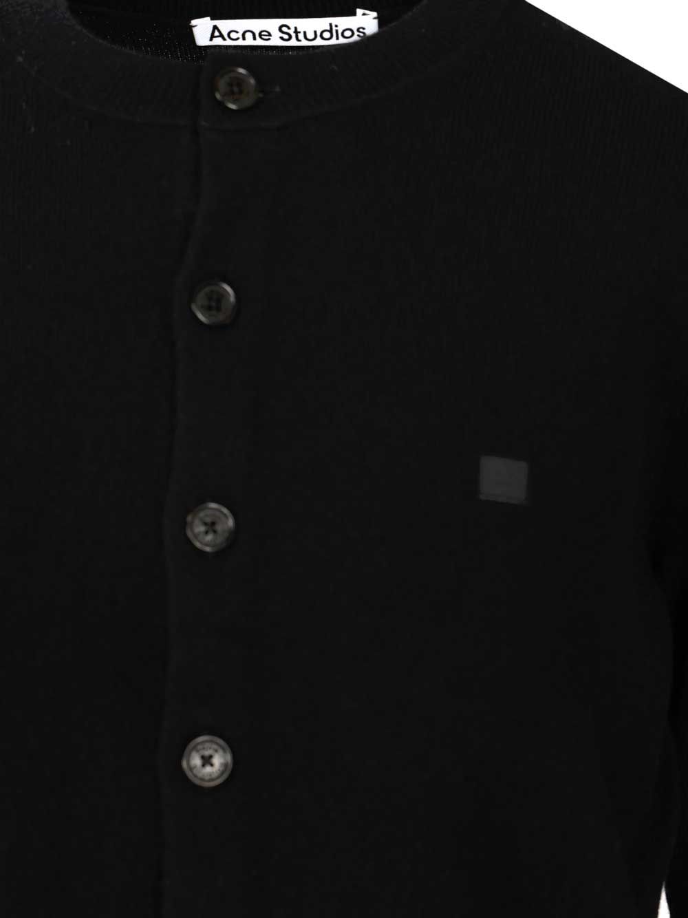 Acne Studios Crew Neck Wool Cardigan Knitwear - Nero | d46a8a9c93027257905c8d29613d6f4ecefc2677