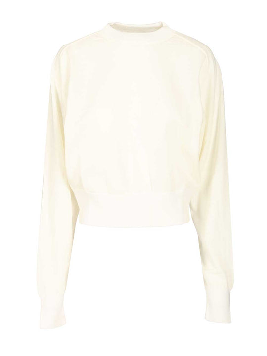Embroidered Sweater Knitwear Bianco