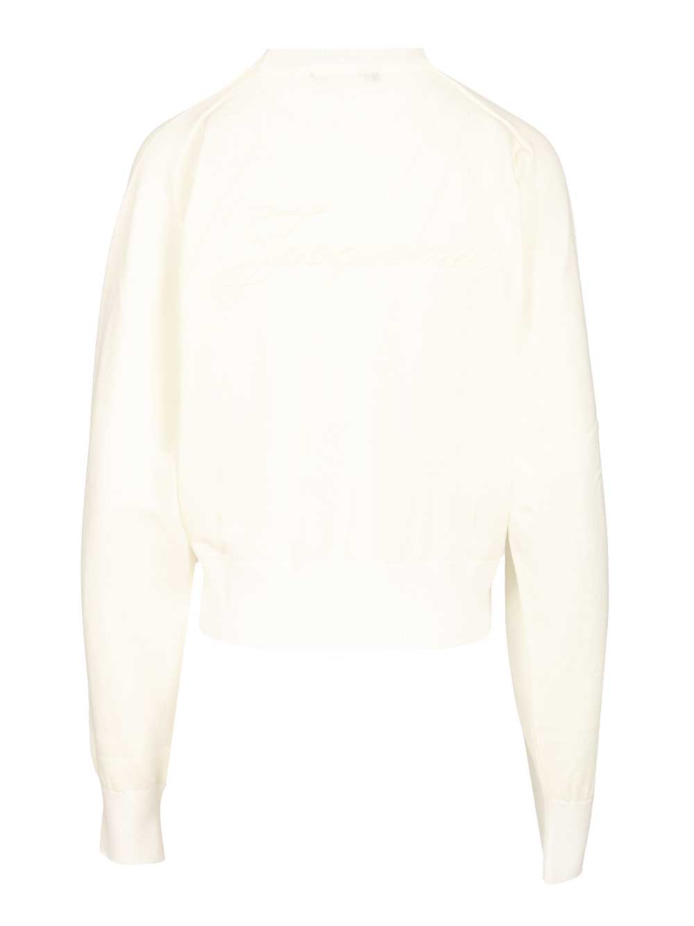 Jacquemus Embroidered Sweater Knitwear - Bianco | 3d57c5604eb45378e0788d8533252446b0627629