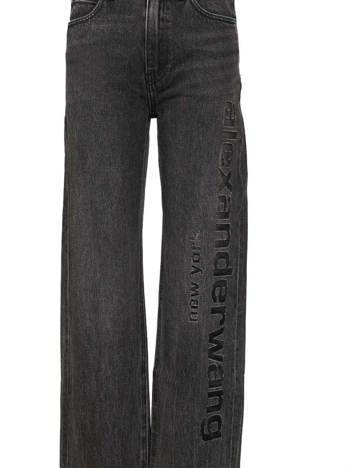 Alexander Wang Ez Logo Jeans - Grey | f057ffc00533a37a8e2eca5e3abec5359bc9eb57
