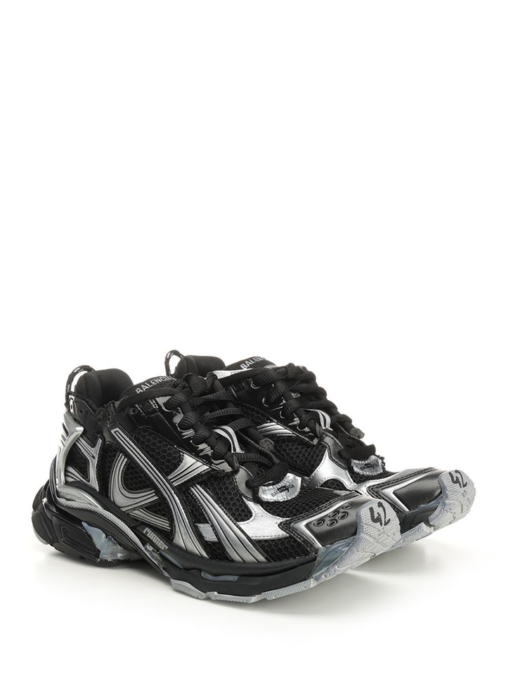 Balenciaga Runner  In Mesh And Nylon Sneakers - Nero | 0873618b8f3e149cffdb820a7137349f93c2b109