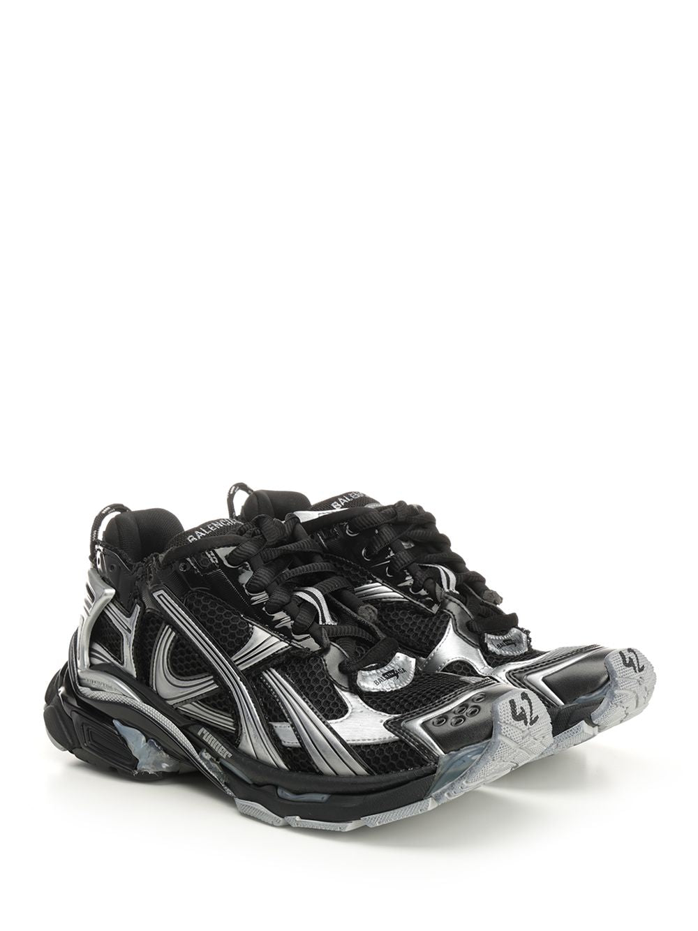 Balenciaga Runner  In Mesh And Nylon Sneakers - Nero | 0873618b8f3e149cffdb820a7137349f93c2b109
