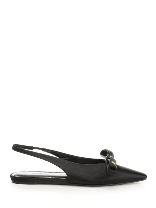 Slingback With Bow Scarpe Basse Nero