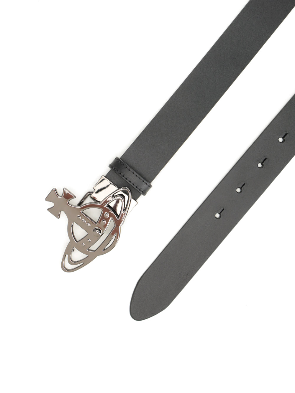 Vivienne Westwood Leather Belt With Orb Buckle Cinture - Nero | 574b747d9334303ae15e4061e3507b3fa78b616e