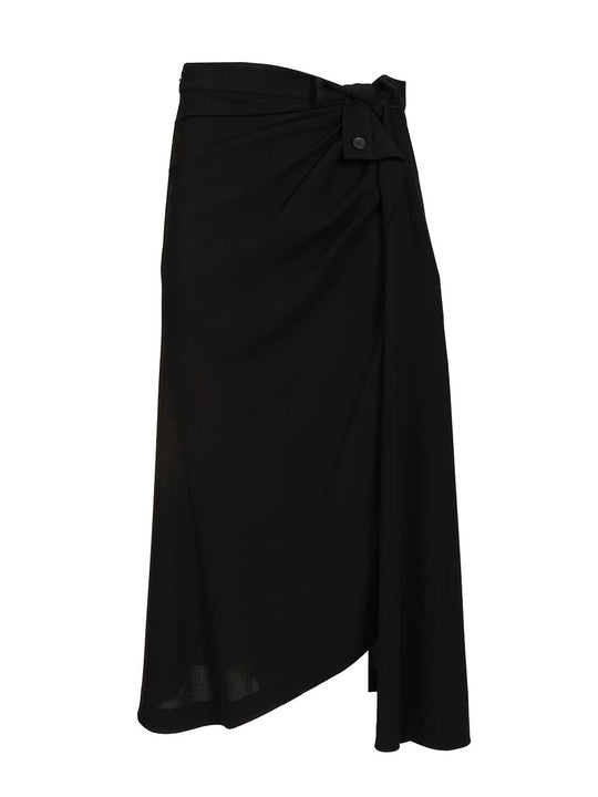 Draped Tailored Skirt Gonne Nero