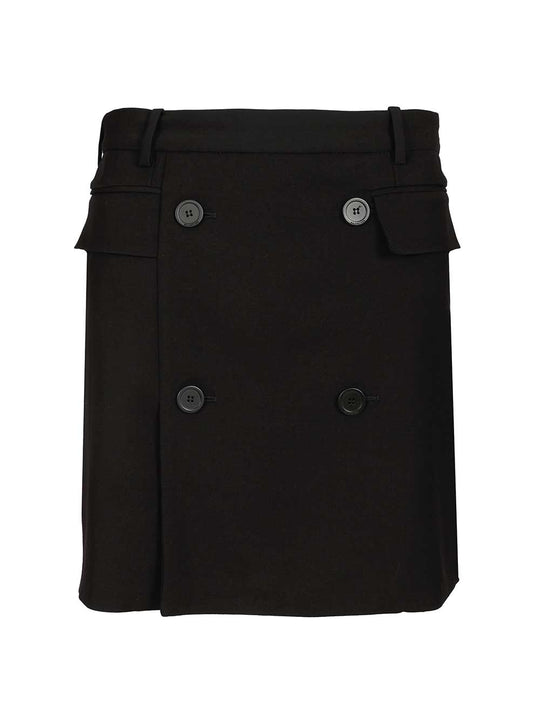 Double-Breasted Skirt Gonne Nero