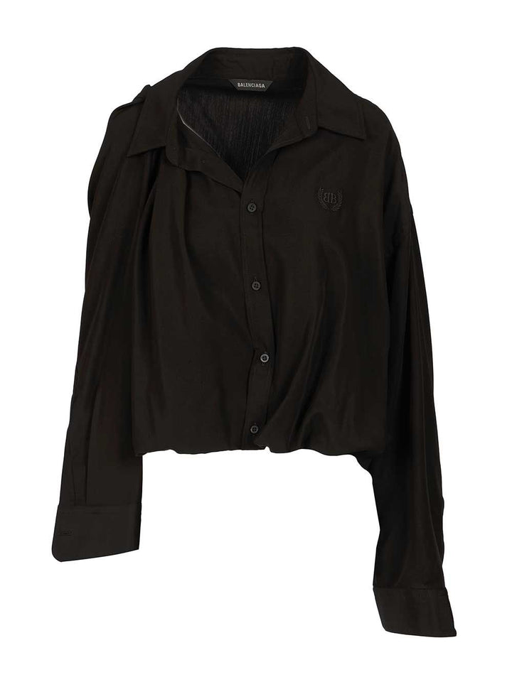 Balenciaga One Shoulder Shirt Shirts - Nero | 9255b487f26b52f8a0fe1b15c50983d19bbf05f6