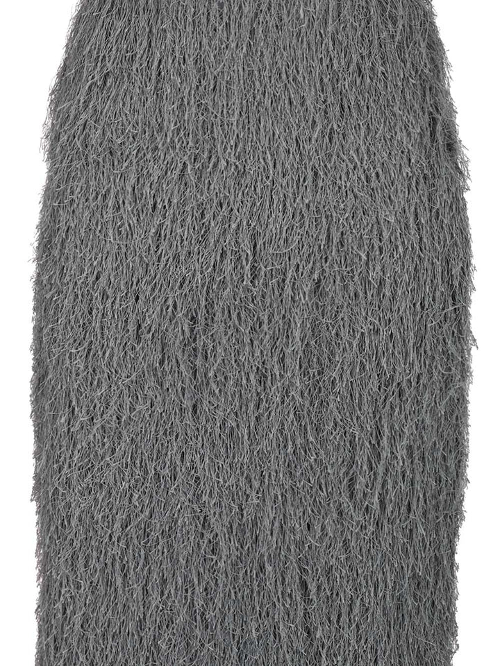 Dries Van Noten Fringed Skirt Gonne - Grey | 313564c27fb6d69554d3f6c436a9fa58cac82f6d