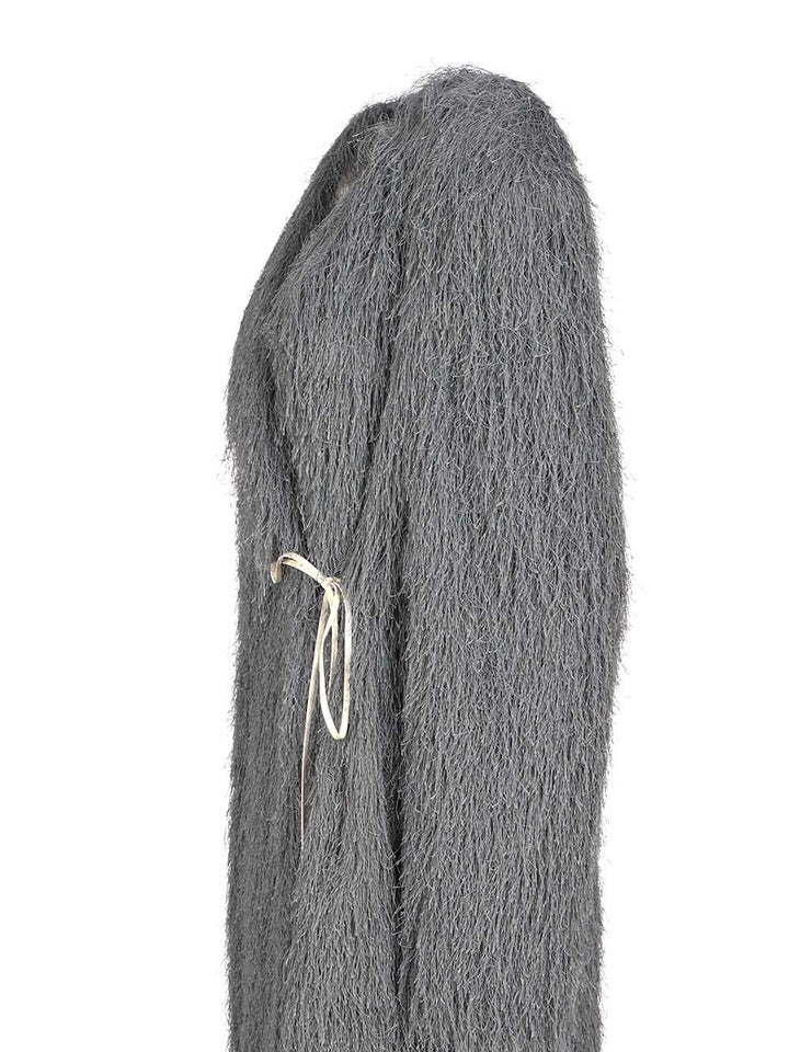 Dries Van Noten Fringed Coat Coats - Grey | 6dcc457fb493eecee7aaa758a2603f1461855bd3