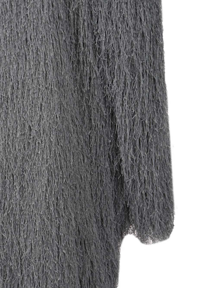 Dries Van Noten Fringed Coat Coats - Grey | 5e46d494870d15589b8f6247381ba242637d24f5