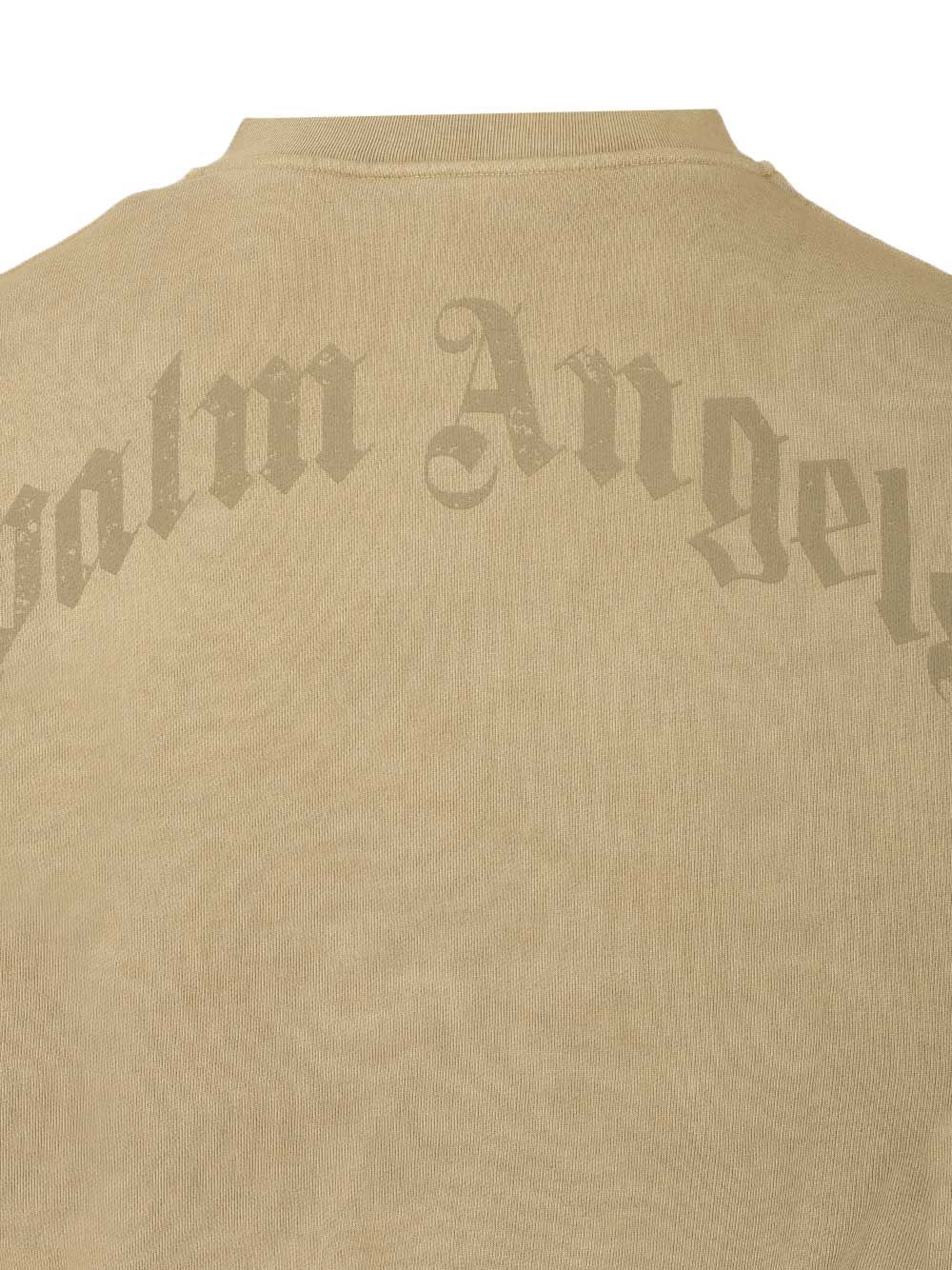 Palm Angels Curved Logo Sweatshirt Sweatshirts - Verde | f906125e5ef084d32ffdd5f6b8e0e3071fb5d6c3