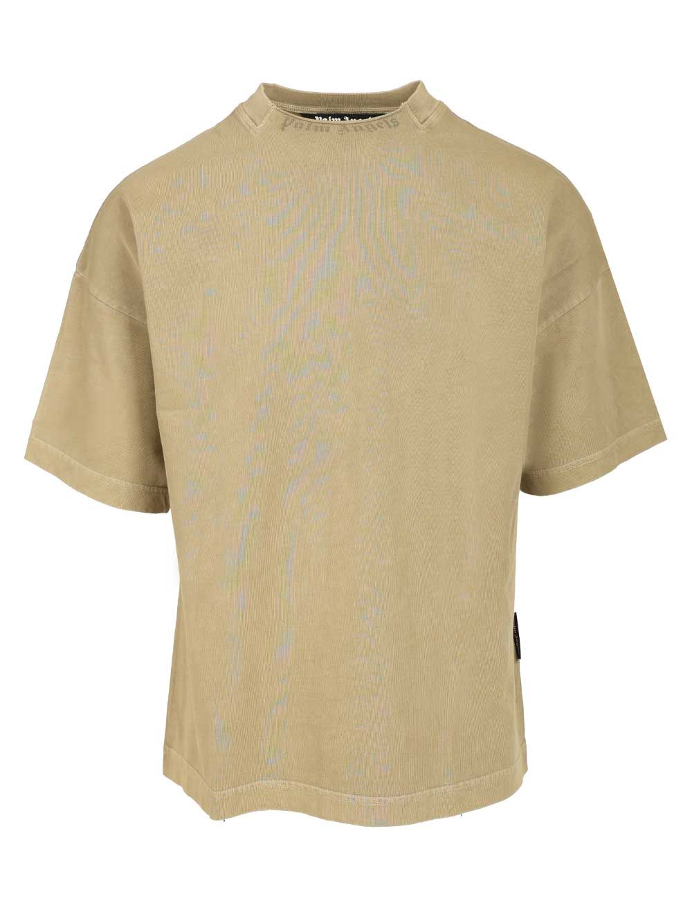 Palm Angels Cotton T-Shirt - Verde | a50d6c7229a3890e59d322f7c665f7414a7f692e