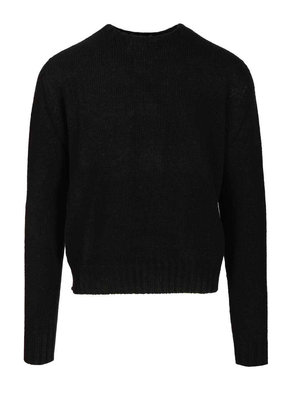 Palm Angels Curved Logo Sweater Sweatshirts - Nero | 184ac426c5fd260bda4e630a7e20ebc932950a94