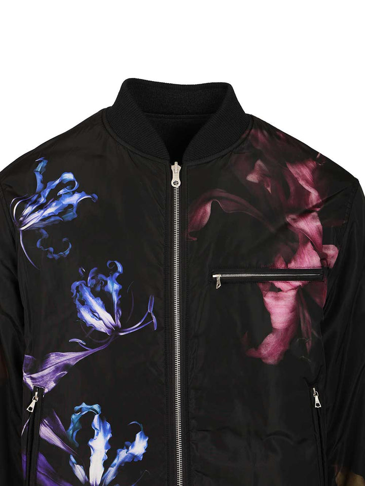 Dries Van Noten Printed Velvet Bomber Jacket Knitwear - Grey | 5877dfd361cf2cfddc4e5e065ba9333f43bce6fa