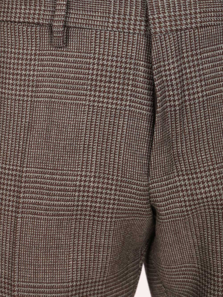 Dries Van Noten Prince Of Wales Wool Trousers - Marrone | b65216379fcccb7c5eeebb746189a70903fbd89c