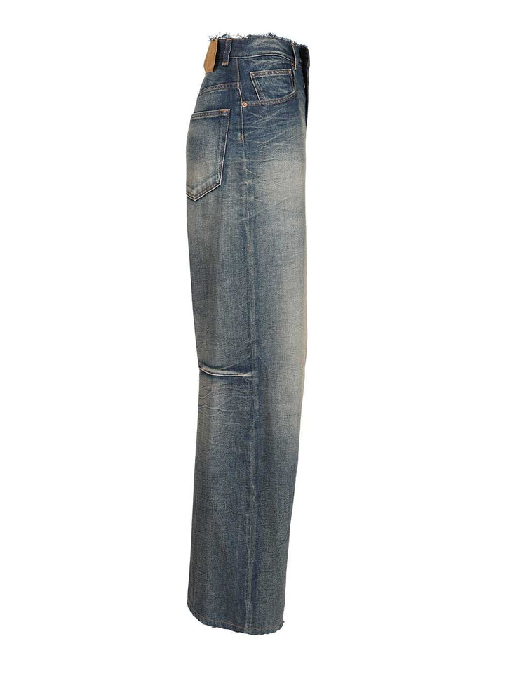 Mm6 Maison Margiela Wide-Leg Jeans - Blu | 0b7b2edf00f9a06cd8cb08f55b6983c960064583